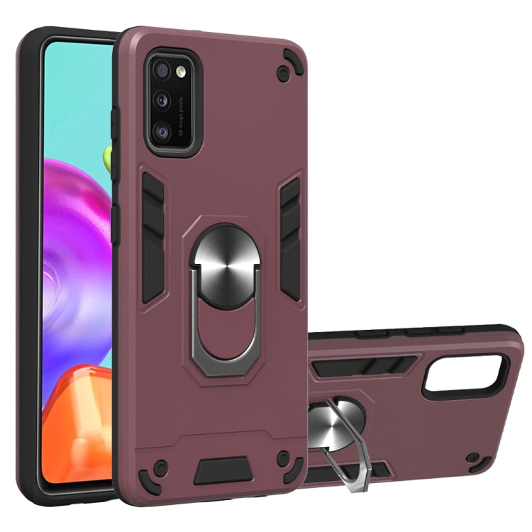 For Samsung Galaxy A41 2 in 1 Armour Series PC + TPU Protective Case with Ring Holder