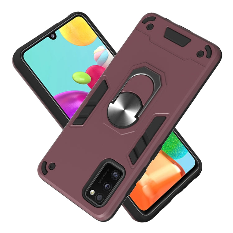 For Samsung Galaxy A41 2 in 1 Armour Series PC + TPU Protective Case with Ring Holder