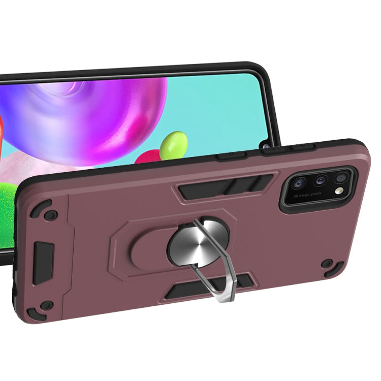 For Samsung Galaxy A41 2 in 1 Armour Series PC + TPU Protective Case with Ring Holder