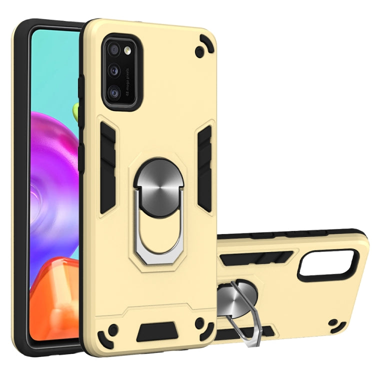 For Samsung Galaxy A41 2 in 1 Armour Series PC + TPU Protective Case with Ring Holder