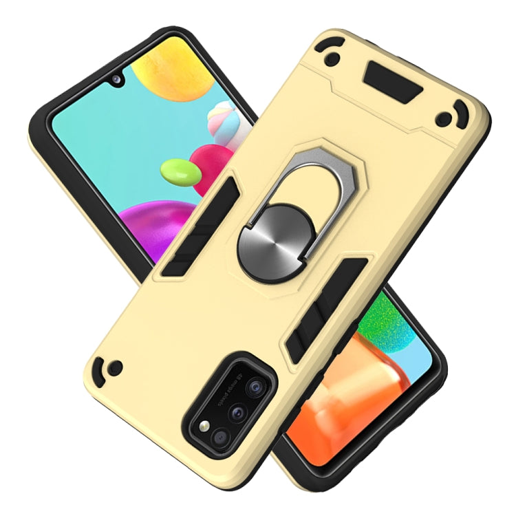 For Samsung Galaxy A41 2 in 1 Armour Series PC + TPU Protective Case with Ring Holder