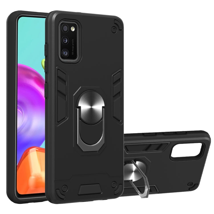 For Samsung Galaxy A41 2 in 1 Armour Series PC + TPU Protective Case with Ring Holder