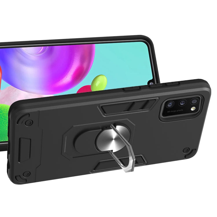 For Samsung Galaxy A41 2 in 1 Armour Series PC + TPU Protective Case with Ring Holder