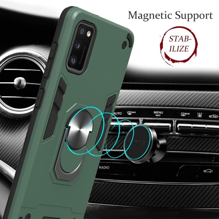 For Samsung Galaxy A41 2 in 1 Armour Series PC + TPU Protective Case with Ring Holder
