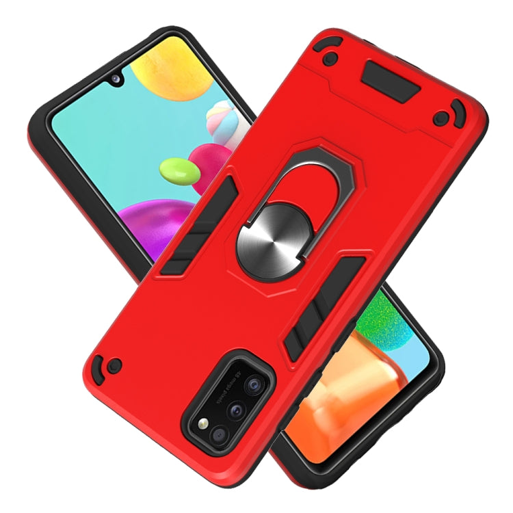 For Samsung Galaxy A41 2 in 1 Armour Series PC + TPU Protective Case with Ring Holder