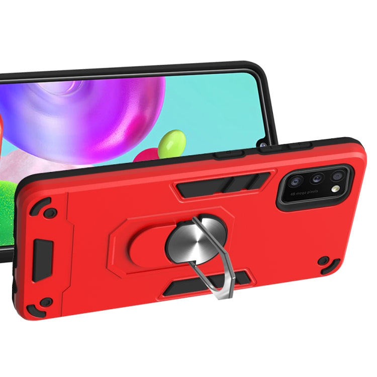 For Samsung Galaxy A41 2 in 1 Armour Series PC + TPU Protective Case with Ring Holder