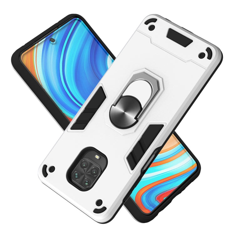 For Xiaomi Redmi Note 9S / Note 9 Pro / Note 9 Pro Max 2 in 1 Armour Series PC + TPU Protective Case with Ring Holder
