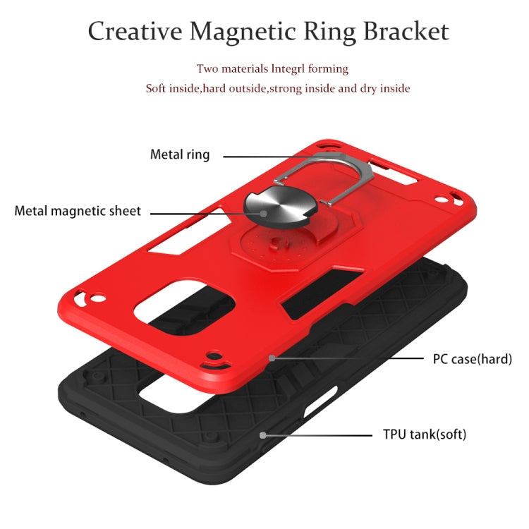 For Xiaomi Redmi Note 9S / Note 9 Pro / Note 9 Pro Max 2 in 1 Armour Series PC + TPU Protective Case with Ring Holder