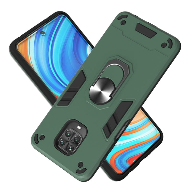 For Xiaomi Redmi Note 9S / Note 9 Pro / Note 9 Pro Max 2 in 1 Armour Series PC + TPU Protective Case with Ring Holder