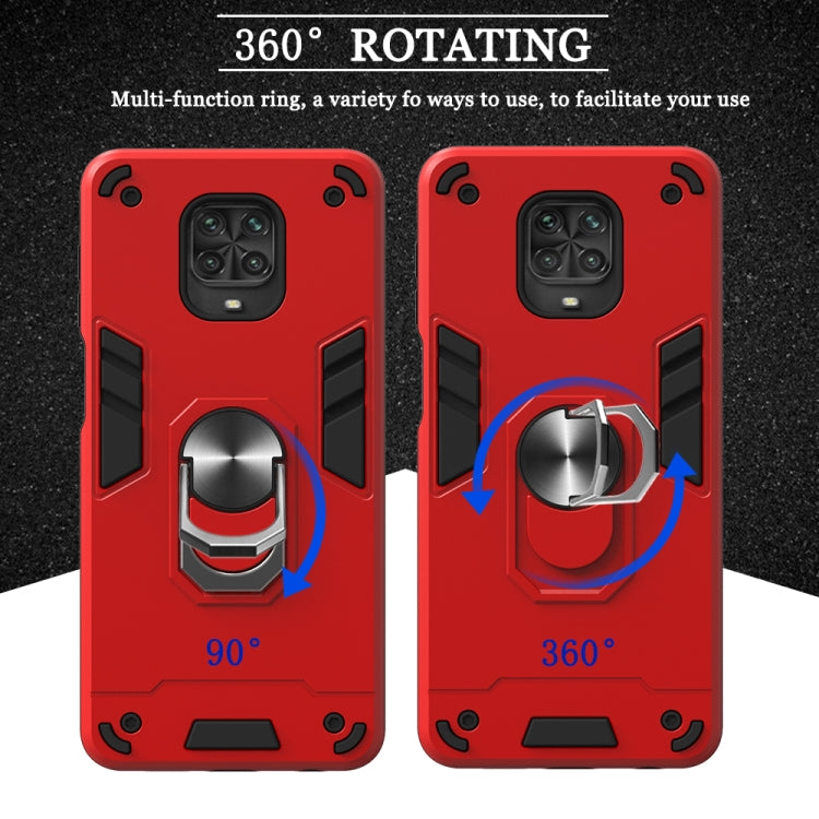 For Xiaomi Redmi Note 9S / Note 9 Pro / Note 9 Pro Max 2 in 1 Armour Series PC + TPU Protective Case with Ring Holder