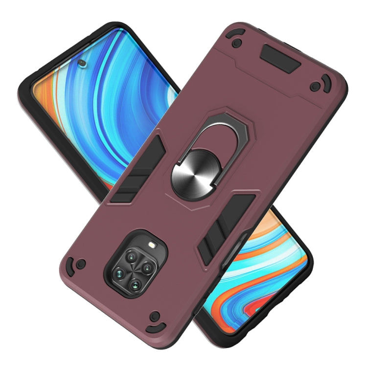 For Xiaomi Redmi Note 9S / Note 9 Pro / Note 9 Pro Max 2 in 1 Armour Series PC + TPU Protective Case with Ring Holder