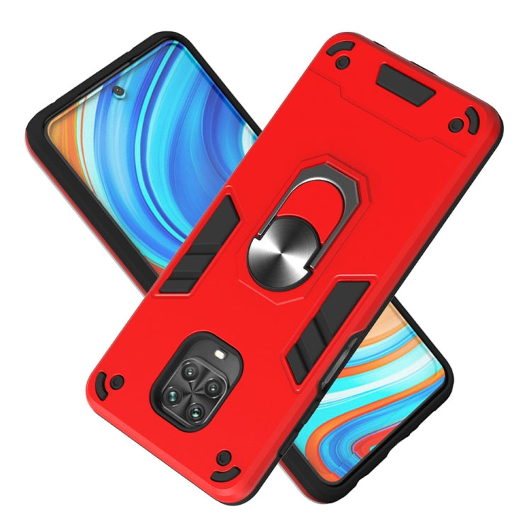 For Xiaomi Redmi Note 9S / Note 9 Pro / Note 9 Pro Max 2 in 1 Armour Series PC + TPU Protective Case with Ring Holder