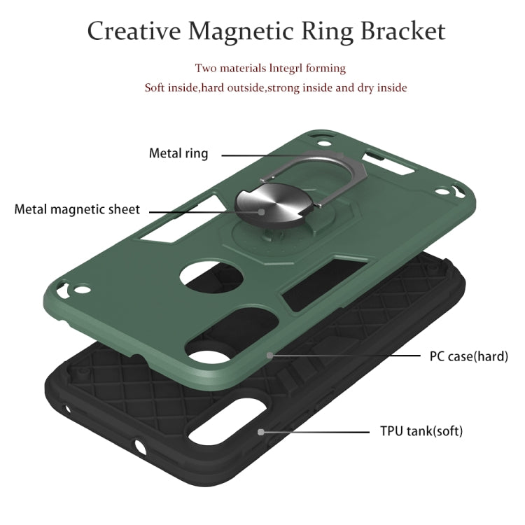 For Motorola Moto E7 2 in 1 Armour Series PC + TPU Protective Case with Ring Holder