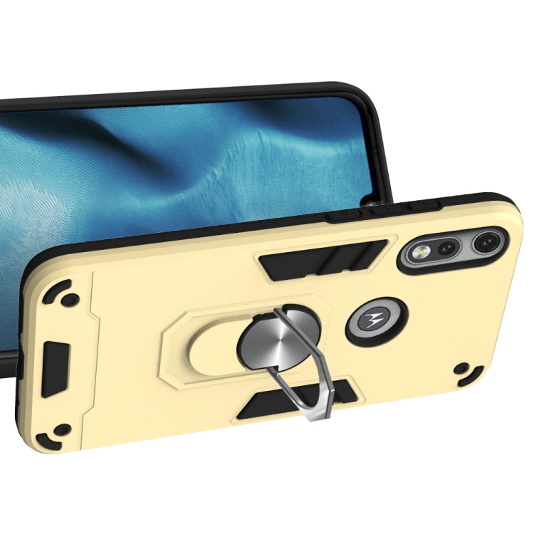 For Motorola Moto E7 2 in 1 Armour Series PC + TPU Protective Case with Ring Holder