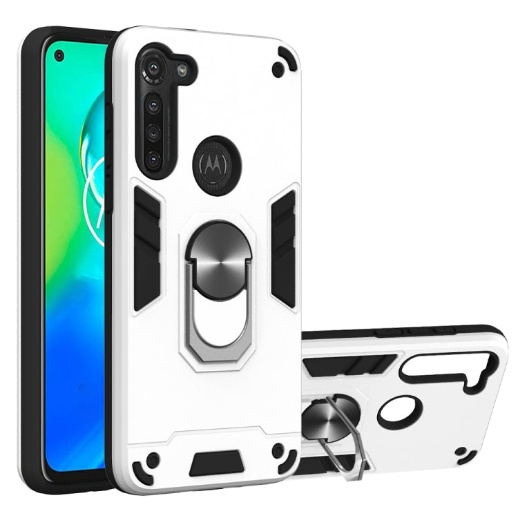 For Motorola Moto G8 Power 2 in 1 Armour Series PC + TPU Protective Case with Ring Holder