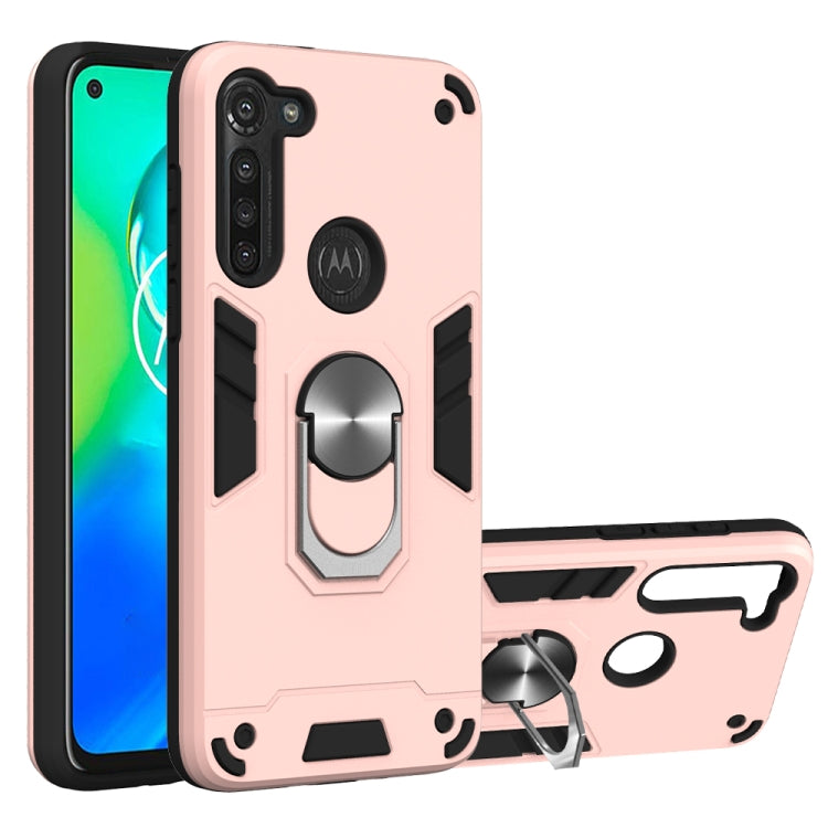 For Motorola Moto G8 Power 2 in 1 Armour Series PC + TPU Protective Case with Ring Holder