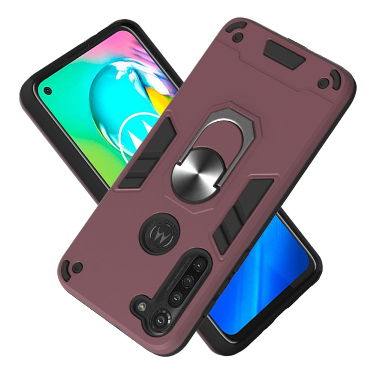 For Motorola Moto G8 Power 2 in 1 Armour Series PC + TPU Protective Case with Ring Holder