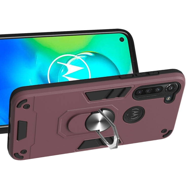 For Motorola Moto G8 Power 2 in 1 Armour Series PC + TPU Protective Case with Ring Holder