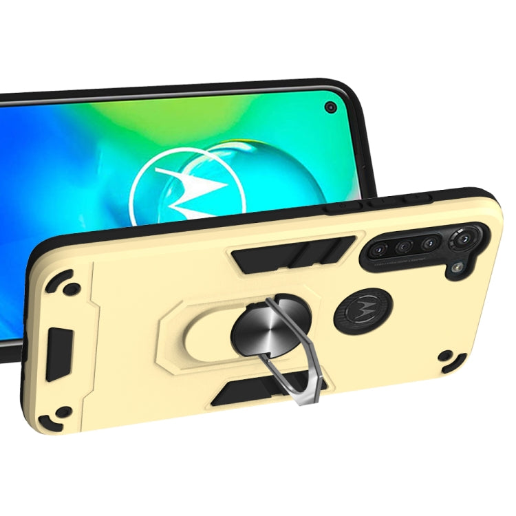 For Motorola Moto G8 Power 2 in 1 Armour Series PC + TPU Protective Case with Ring Holder
