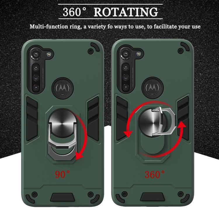 For Motorola Moto G8 Power 2 in 1 Armour Series PC + TPU Protective Case with Ring Holder