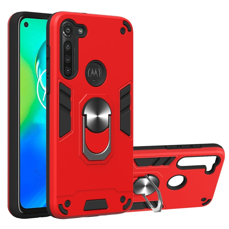 For Motorola Moto G8 Power 2 in 1 Armour Series PC + TPU Protective Case with Ring Holder