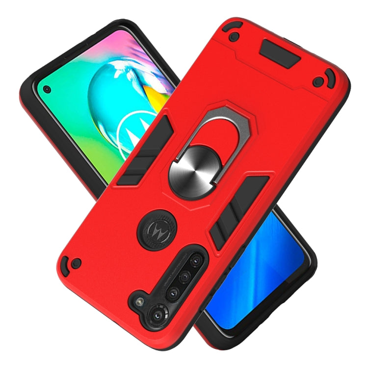 For Motorola Moto G8 Power 2 in 1 Armour Series PC + TPU Protective Case with Ring Holder