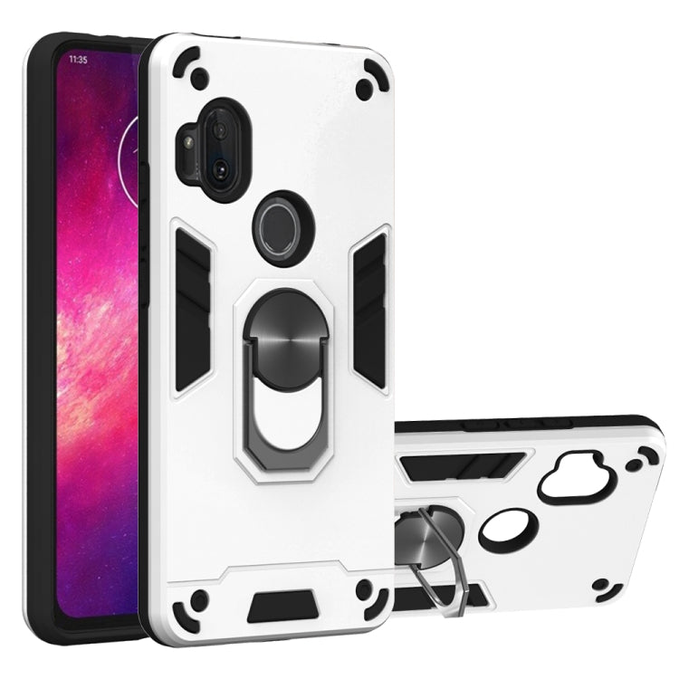 For Motorola One Hyper 2 in 1 Armour Series PC + TPU Protective Case with Ring Holder