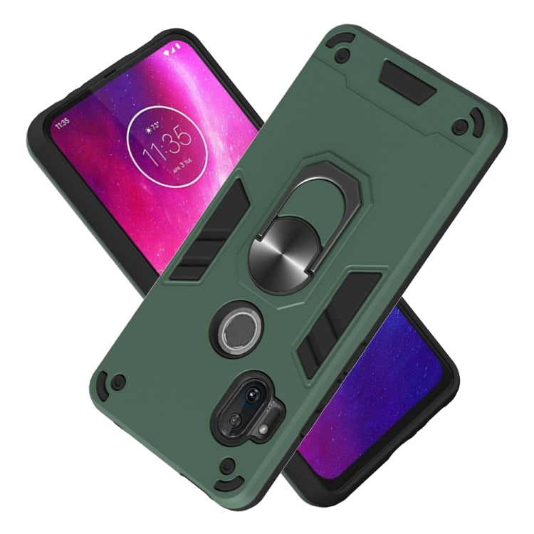For Motorola One Hyper 2 in 1 Armour Series PC + TPU Protective Case with Ring Holder