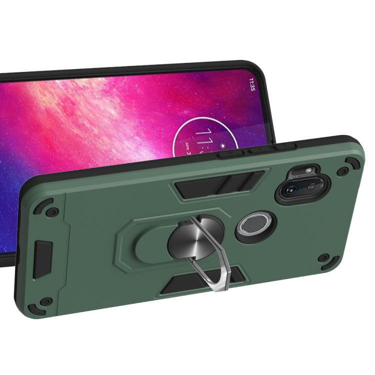 For Motorola One Hyper 2 in 1 Armour Series PC + TPU Protective Case with Ring Holder