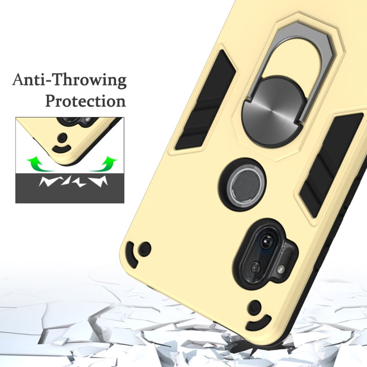 For Motorola One Hyper 2 in 1 Armour Series PC + TPU Protective Case with Ring Holder