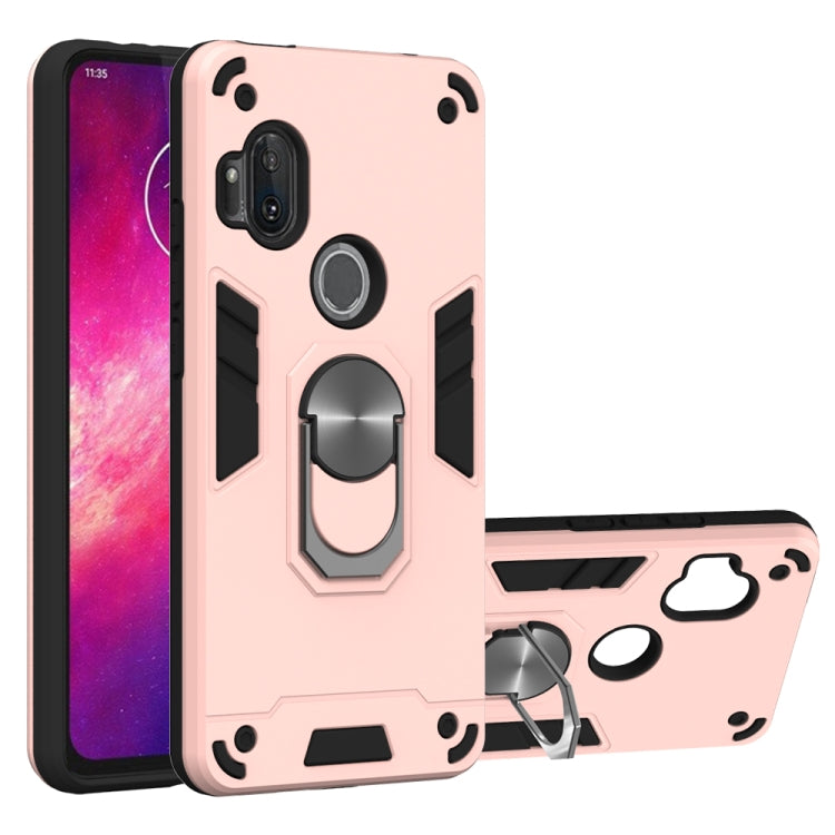 For Motorola One Hyper 2 in 1 Armour Series PC + TPU Protective Case with Ring Holder