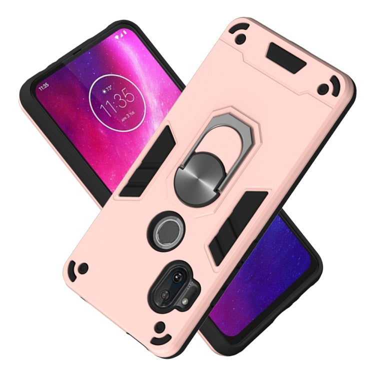 For Motorola One Hyper 2 in 1 Armour Series PC + TPU Protective Case with Ring Holder