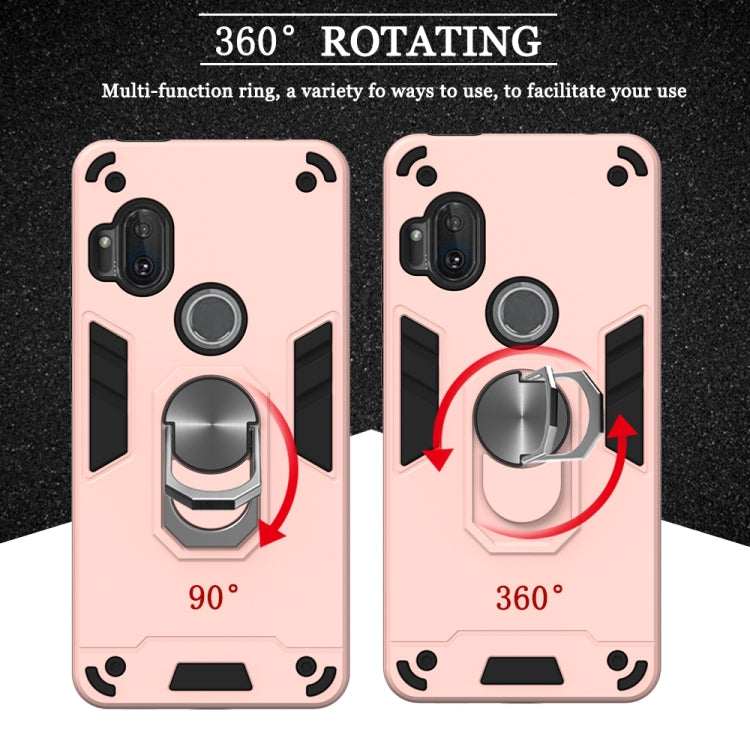 For Motorola One Hyper 2 in 1 Armour Series PC + TPU Protective Case with Ring Holder