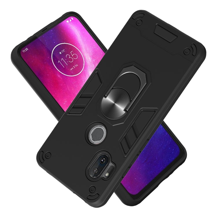 For Motorola One Hyper 2 in 1 Armour Series PC + TPU Protective Case with Ring Holder