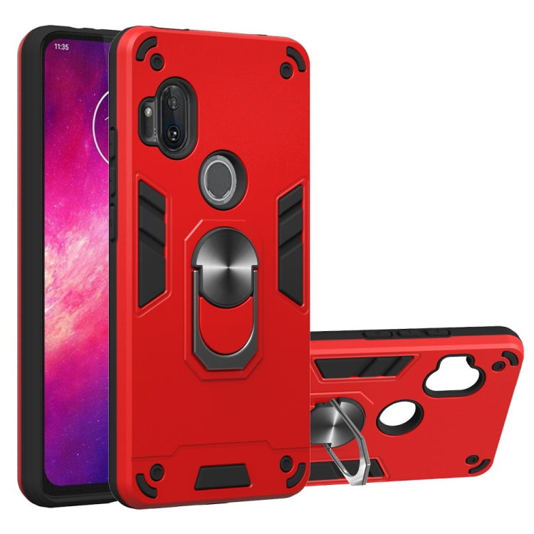 For Motorola One Hyper 2 in 1 Armour Series PC + TPU Protective Case with Ring Holder