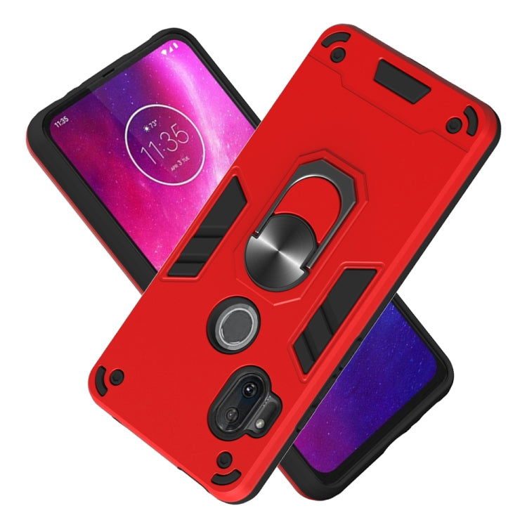 For Motorola One Hyper 2 in 1 Armour Series PC + TPU Protective Case with Ring Holder