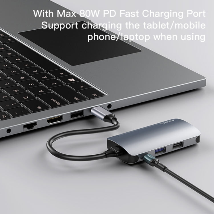 Yesido HB15 6 in 1 USB-C / Type-C Ports Multifunctional Docking Station HUB Adapter