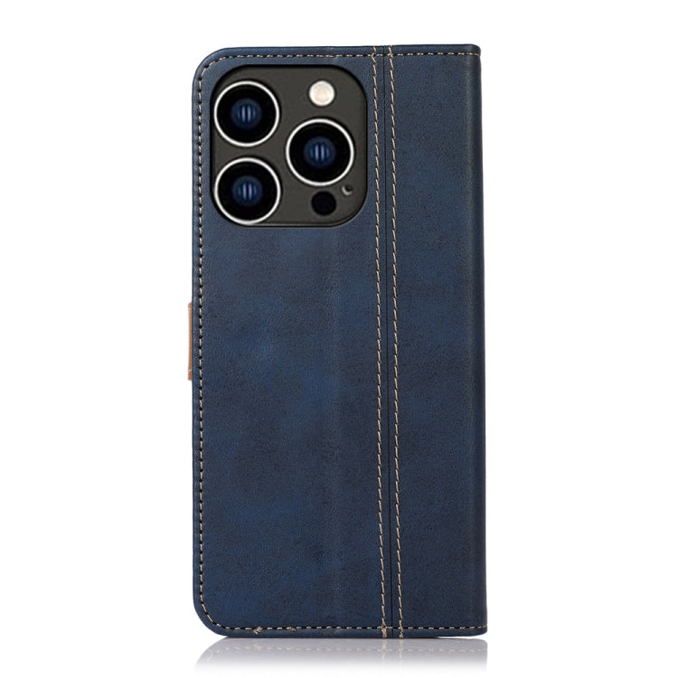 For iPhone 15 Pro Stitching Thread Calf Texture Leather Phone Case