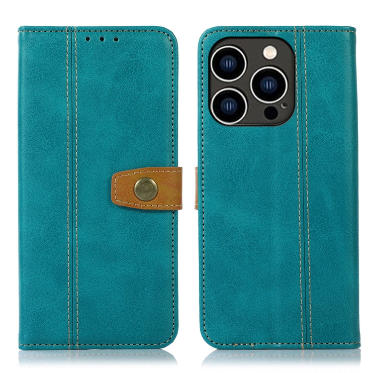 For iPhone 15 Pro Stitching Thread Calf Texture Leather Phone Case