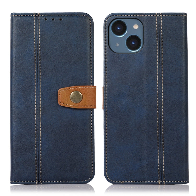 For iPhone 15 Stitching Thread Calf Texture Leather Phone Case