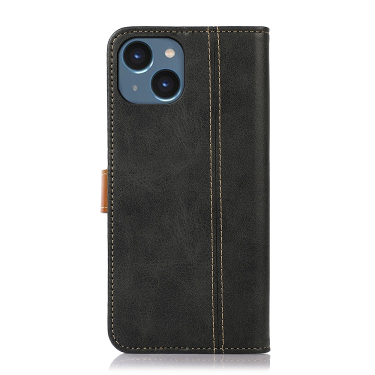 For iPhone 15 Stitching Thread Calf Texture Leather Phone Case