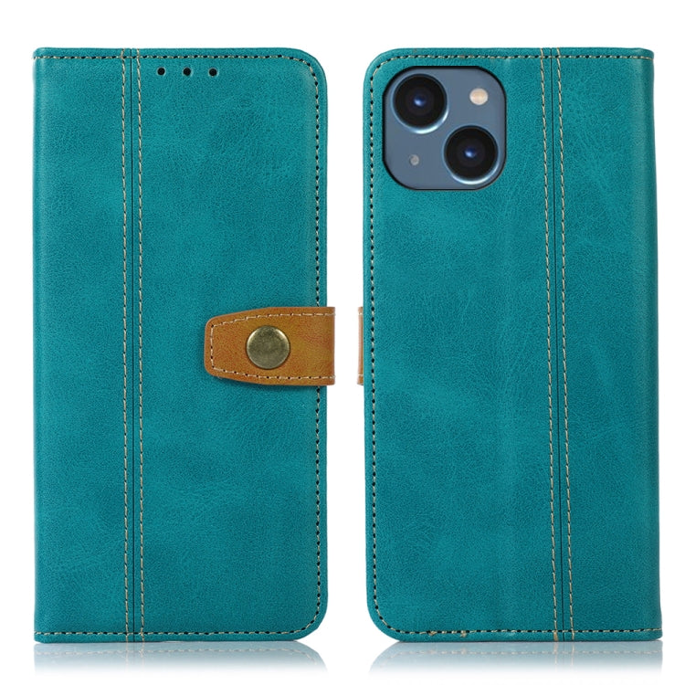 For iPhone 15 Stitching Thread Calf Texture Leather Phone Case