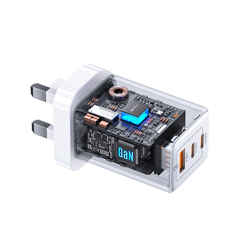 USAMS US-CC196 65W ACC Three Ports GaN Charger, UK Plug