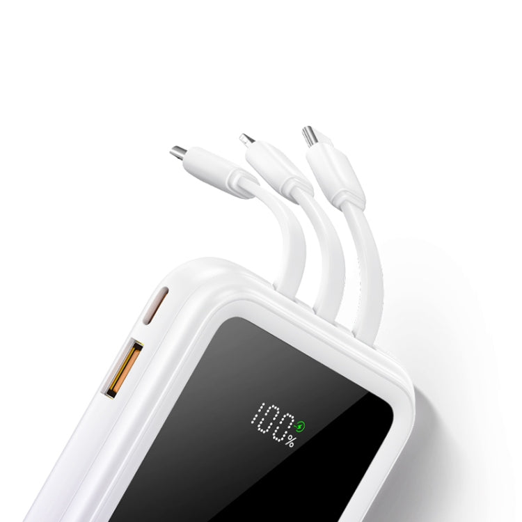 USAMS US-CD193 10000mAh 20W Portable Digital Display Power Bank with Cable