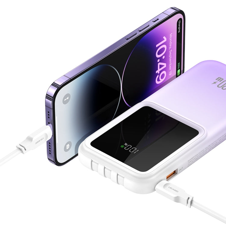 USAMS US-CD193 10000mAh 20W Portable Digital Display Power Bank with Cable