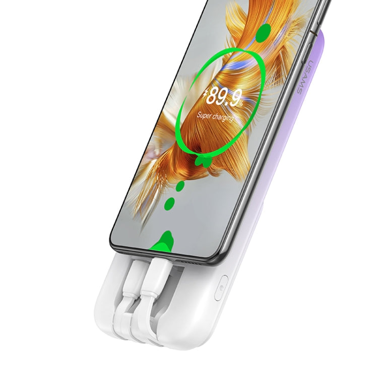 USAMS US-CD193 10000mAh 20W Portable Digital Display Power Bank with Cable