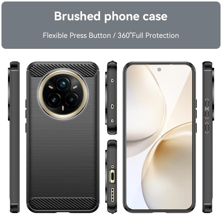 For Realme 14 Pro+ Brushed Texture Carbon Fiber TPU Phone Case