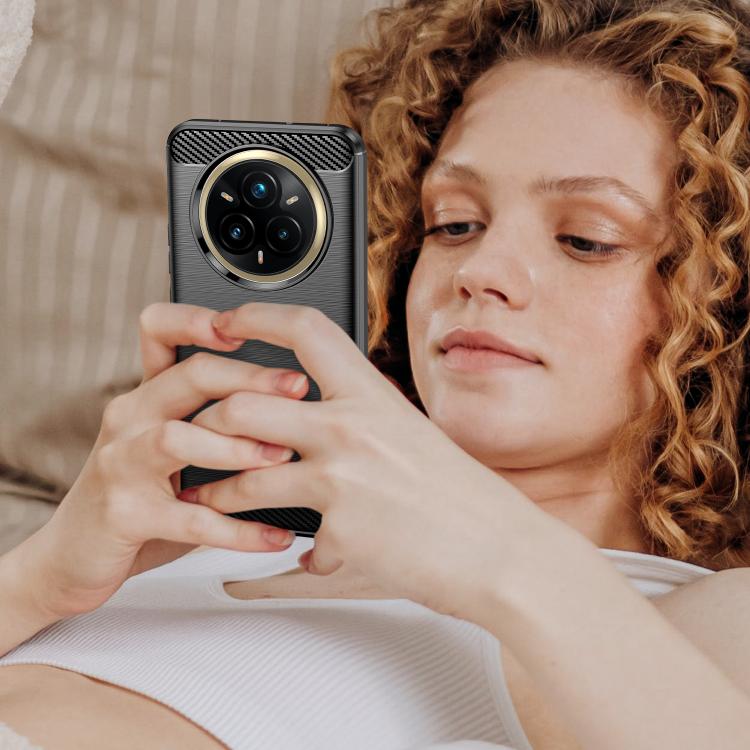 For Realme 14 Pro+ Brushed Texture Carbon Fiber TPU Phone Case