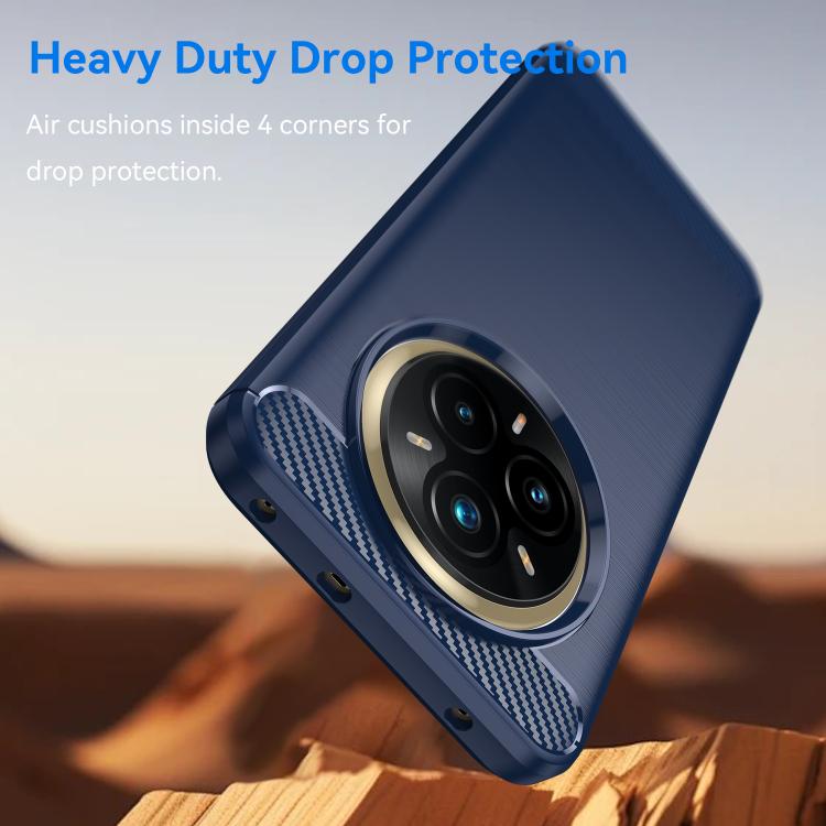 For Realme 14 Pro+ Brushed Texture Carbon Fiber TPU Phone Case