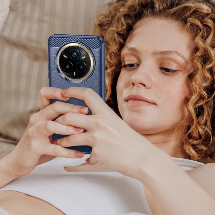 For Realme 14 Pro+ Brushed Texture Carbon Fiber TPU Phone Case